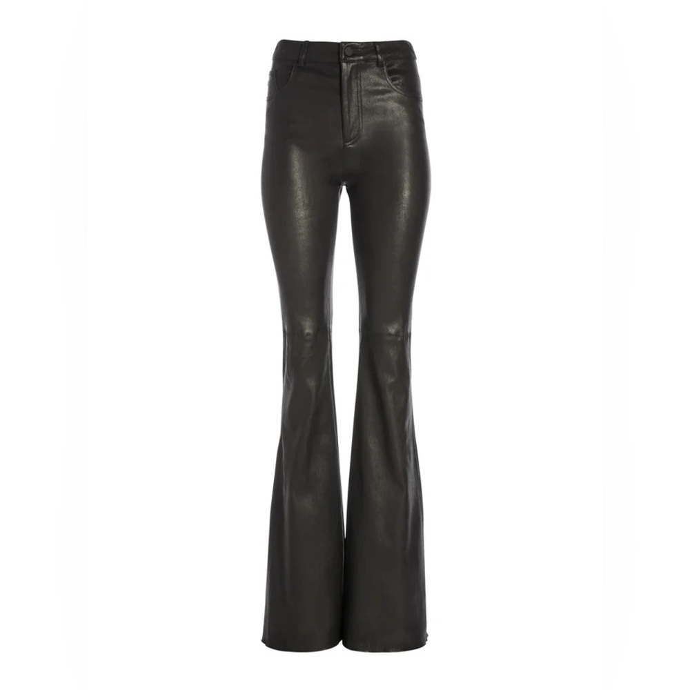 Alice + Olivia 
BRENT LEATHER BELL PANT $1000
Black 
Size 6
Excellent Condition - Picture 3 of 8